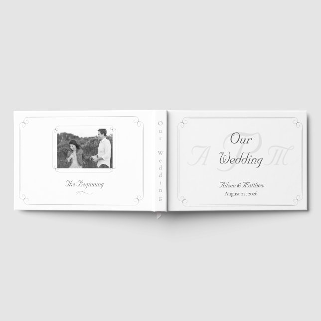 Livro de Convidados sobre Casamentos Monogramados  (Completo)