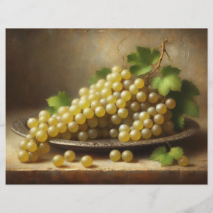 Livro de Escrapões Vintage White Uvas Ainda Vidas