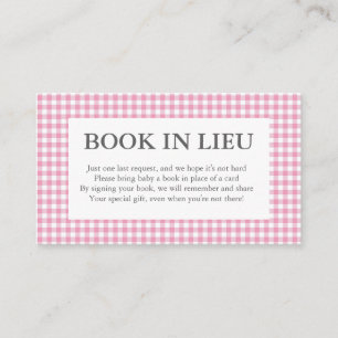 livro de gingham rosa em cartões
