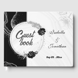 livro de hóspedes botânico sobre prata elegante e 