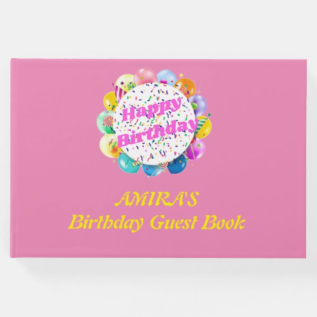 Livro de hóspedes de aniversário (menina) (Frente)
