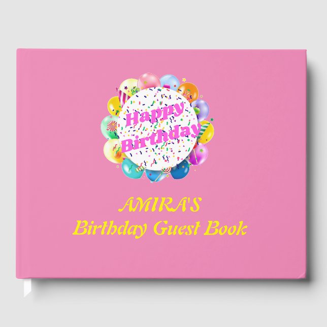 Livro de hóspedes de aniversário (menina) (Frente)