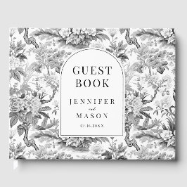 Livro de hóspedes do casamento branco preto