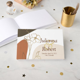 Livro de hóspedes floral moderno