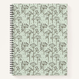 Livro de notas espirais com padrão floral