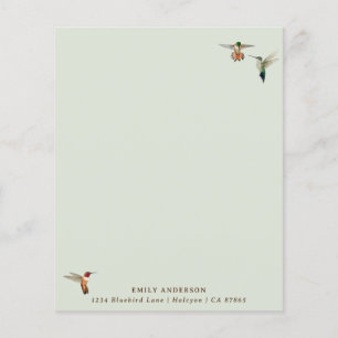 Livro de papelaria do Hummingbird Verde Personaliz