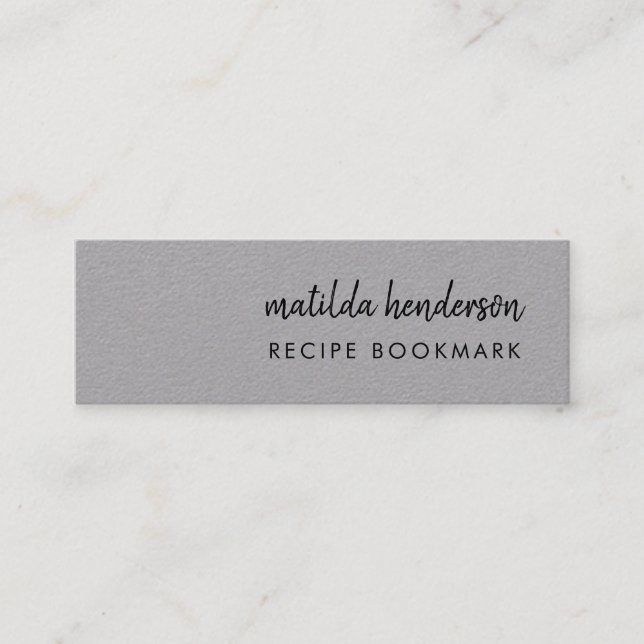 Livro de Receitas | Cinza Receita Mini Cartão de I (Frente)