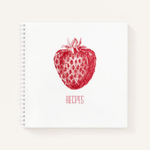Livro de receitas com Cobrir de morango