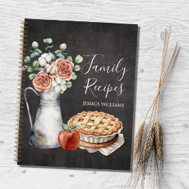 Livro de Receitas de Família Preto Rústico Elegant