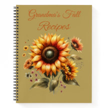 Livro de Receitas de Girassol de Outono Personaliz