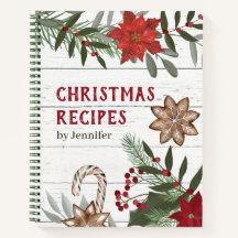 Livro de receitas de Natal com o seu nome
