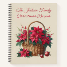 Livro de Receitas de Natal Poinsettia Personalizad