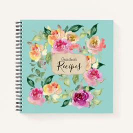 Livro de receitas de nomes personalizados florais