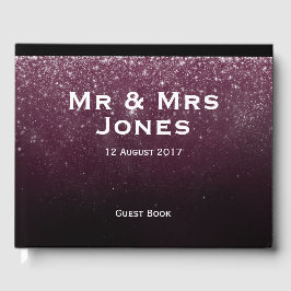 Livro de Registro de Casamento Burgundy Sparkle Mr