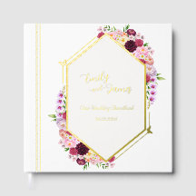 Livro de Registro de Casamento Peony Foil