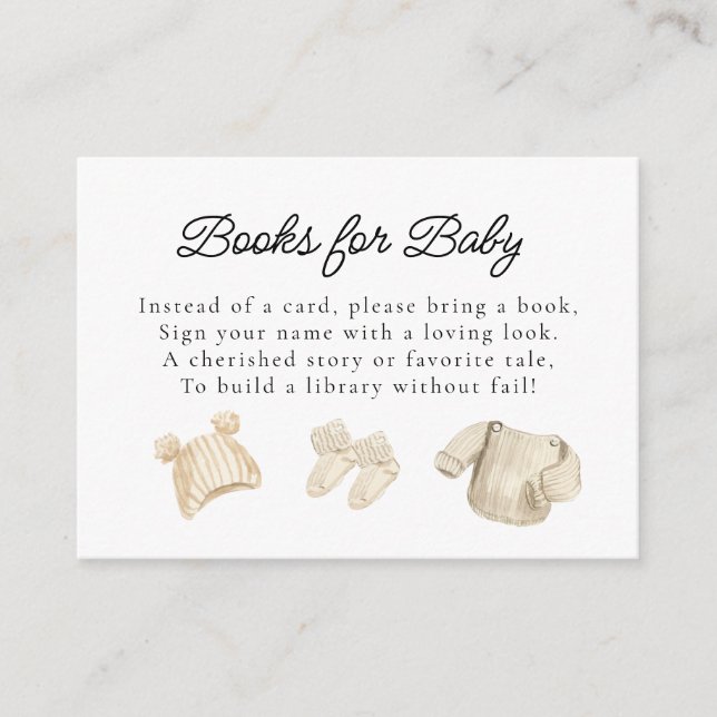 Livro de Roupas de Bebê de inverno para Cartão de  (Frente)