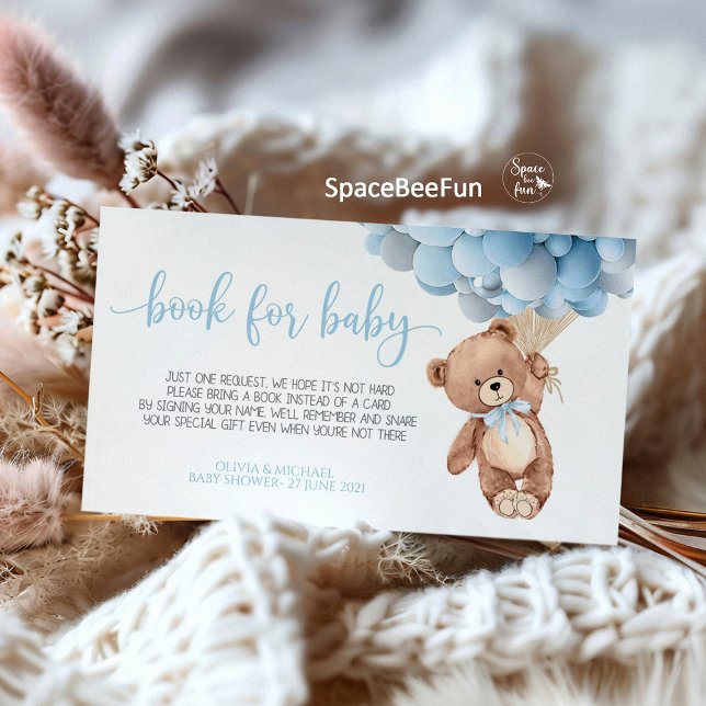 Livro de Teddy Bear Baby Shower para cartão de beb (book instead of card insert,baby shower enclosure card,teddy bear themed baby shower,baby shower boo)