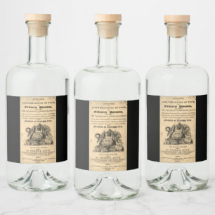 Livro de venenos culinários do crânio antigo de 18