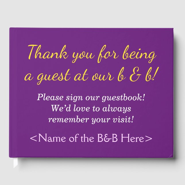 Livro de Visitantes B-e-B, Elegante e Conservador (Frente)