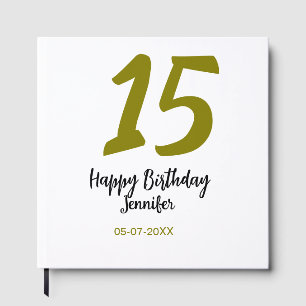 Livro De Visitas 15 aniversário quiencenera adicionar data ano ouro