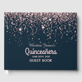 Livro De Visitas 15 de Quinceañera, cor-de-rosa, com rosa,