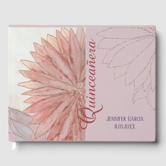 Livro De Visitas 15 de Quinceanera Festa de aniversário (Frente)