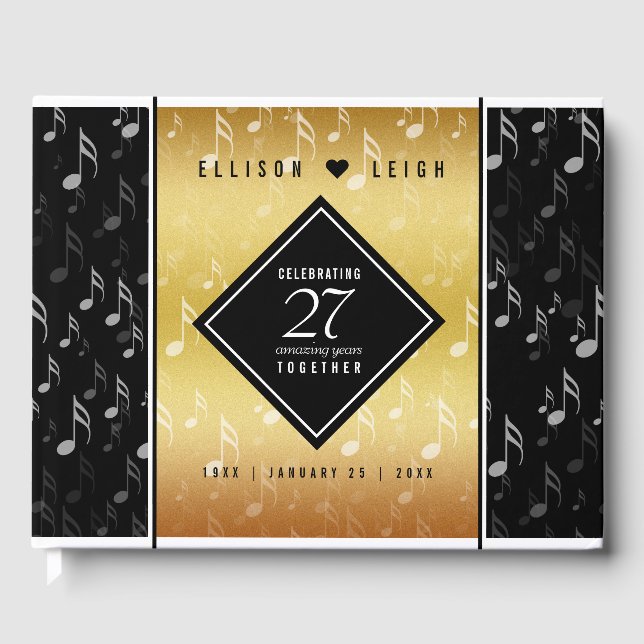 Livro De Visitas 27.º aniversário de casamento musical (Frente)