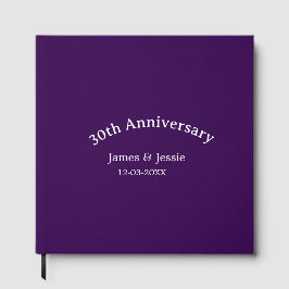 Livro De Visitas 30th wedding anniversary name date purple simple 