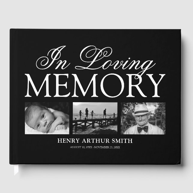 Livro De Visitas 3 Foto Memorial Funeral Guest Book (Frente)