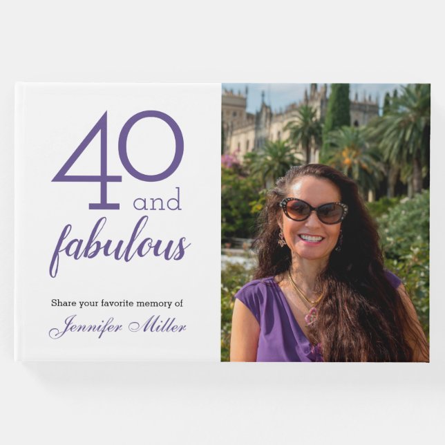 Livro De Visitas 40 & Fabuloso - aniversário de 40 anos de Foto e N (Frente)
