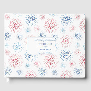 Livro De Visitas 4 De Julho Fogos De Artifício Vermelho Branco Casa