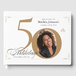 Livro De Visitas 50º aniversário da Dourada fotografia de caligrafi