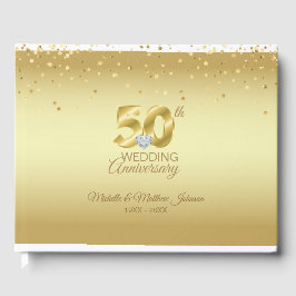 Livro De Visitas 50º aniversário de casamento do Ouro personalizado