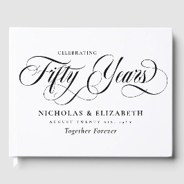 Livro De Visitas 50º aniversário do casamento do White Black Script