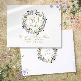 Livro De Visitas 50º aniversário do Ouro Floral Garland