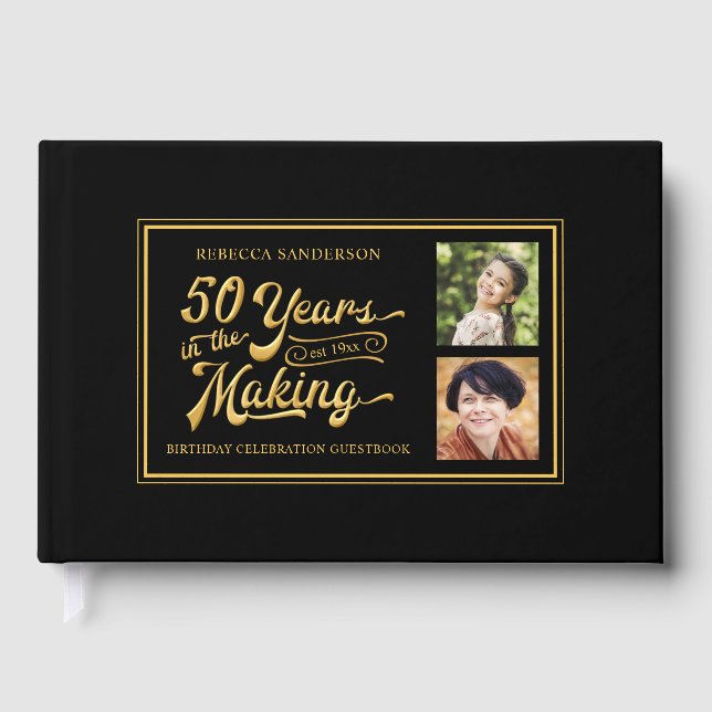 Livro De Visitas 50º aniversário e agora fotos Douradas (Frente)