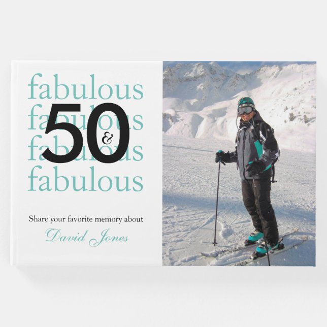 Livro De Visitas 50 e Fabuloso 50. º aniversário Foto e nome person (Frente)