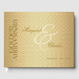 Livro De Visitas 50th Golden Wedding Anniversary Damask Photo