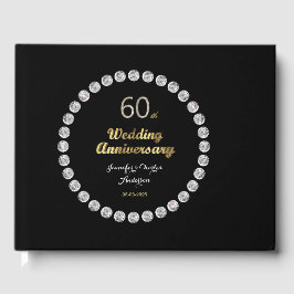 Livro De Visitas 60ª Tipografia Dourada do Casamento de Diamante