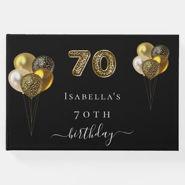 Livro De Visitas 70 aniversário de aniversário de ouro negro, anive (Frente)