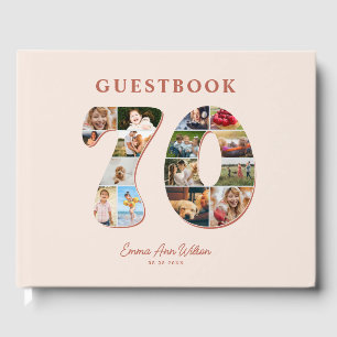 Livro De Visitas 70 Birthday Photo Collage Milestone Guestbook