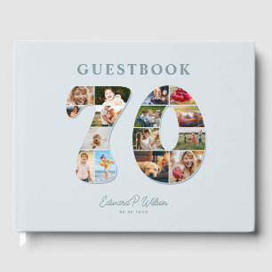 Livro De Visitas 70 Birthday Photo Collage Milestone Guestbook
