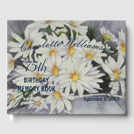 Livro De Visitas 75ª Memória de Aniversário Floral do Buquê Daisy
