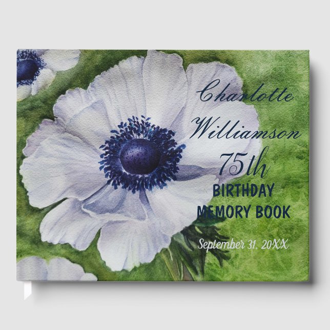Livro De Visitas 75ª Memória Floral de Aniversário de Anemone (Frente)