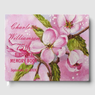 Livro De Visitas 75th O rosa floresce memória floral do aniversár