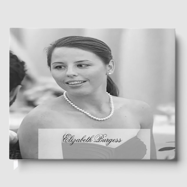 Livro De Visitas 90 Birthday Elegant Monograma Pessoal (Frente)