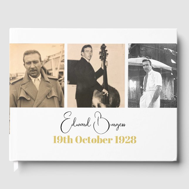 Livro De Visitas 90 Birthday Personal 3 Foto Momento Aniversário (Frente)