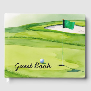 Livro De Visitas A bola de golfe está em colocar verde