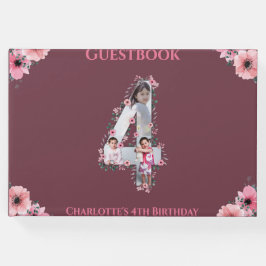 Livro De Visitas A Grande Rapariga de Flor de Foto do Quarto Aniver