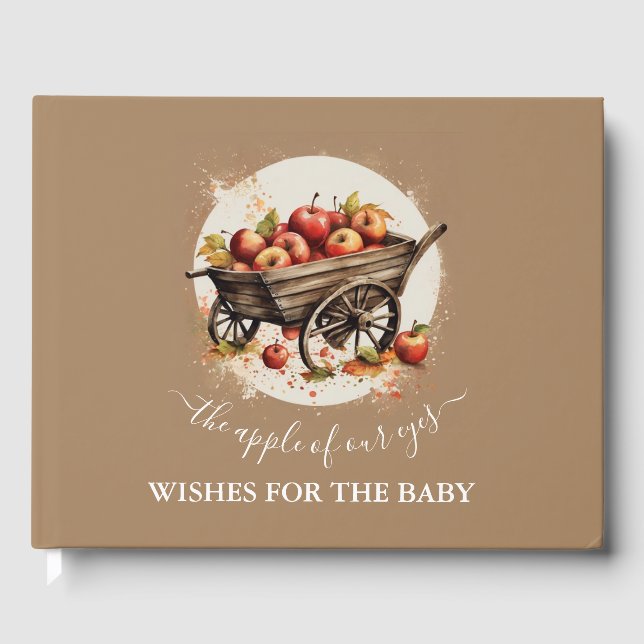 Livro De Visitas A Maçã Do Nosso Chá de fraldas De Olhos (Frente)